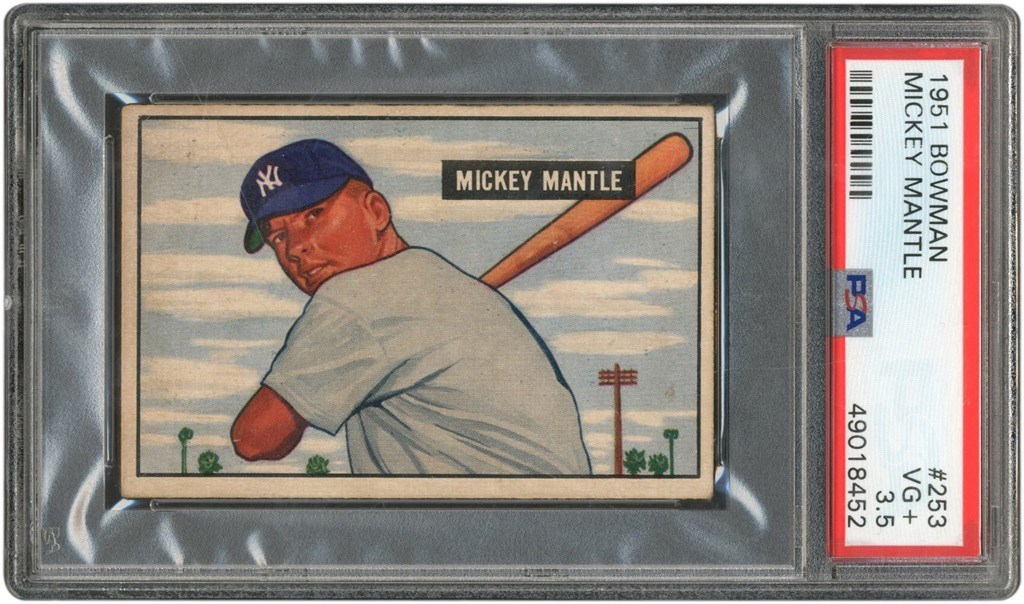 1951 Bowman #253 Mickey Mantle Rookie PSA VG+ 3.5