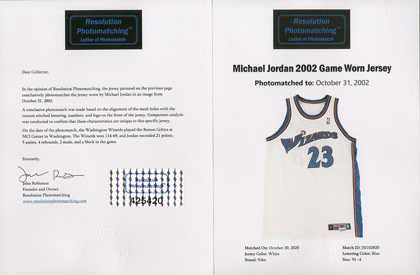 Lot Detail - Lot of (4) Michael Jordan Game Issued Washington Wizards  Jerseys (Arenas LOA)