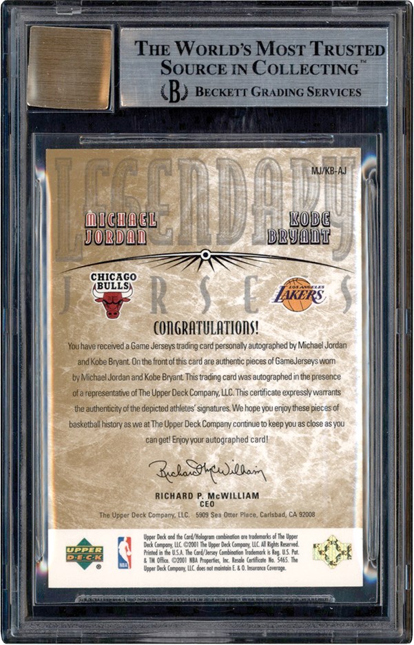 Kobe Bryant 2001 Upper Deck Game-Used Jersey Card