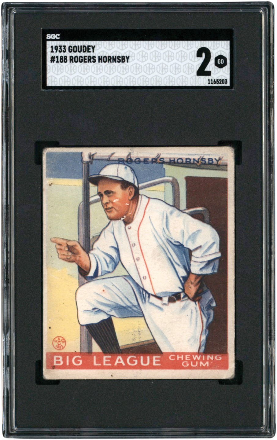 1933 Goudey Baseball #188 Rogers Hornsby SGC GD 2