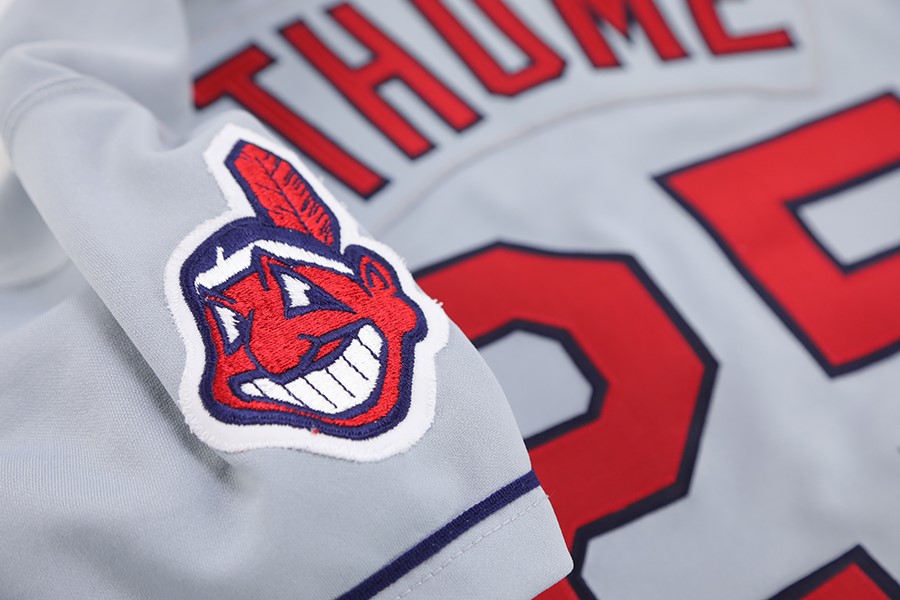 Lot Detail - 1998 JIM THOME CLEVELAND INDIANS GAME ISSUED HOME ALTERNATE  JERSEY AND 1997 GAME WORN ROAD PANTS