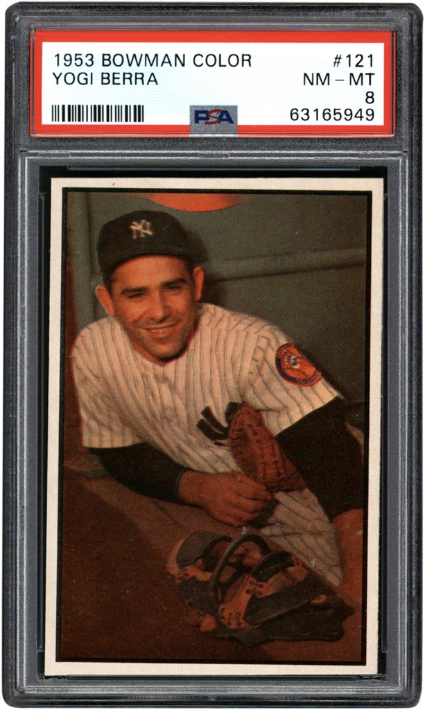 1953 Bowman Color Baseball #121 Yogi Berra PSA NM-MT 8