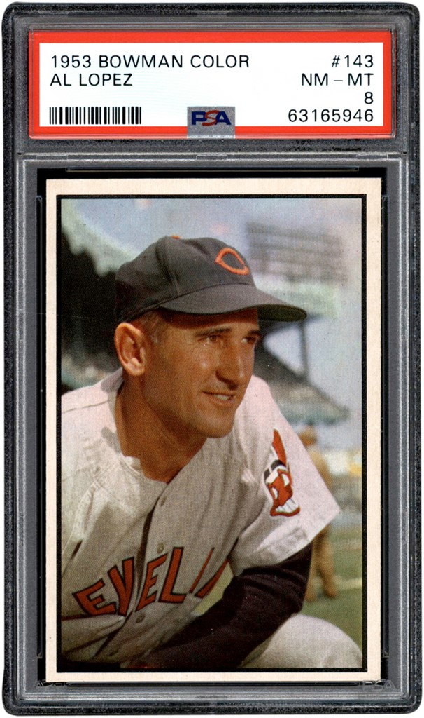 1953 Bowman Color Baseball #143 Al Lopez PSA NM-MT 8
