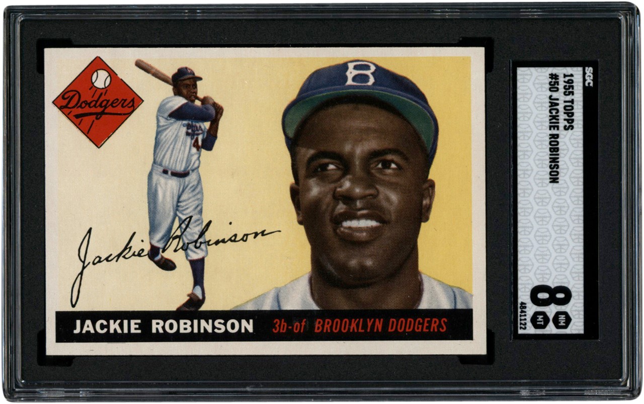 1955 Topps Baseball #50 Jackie Robinson Card SGC NM-MT 8