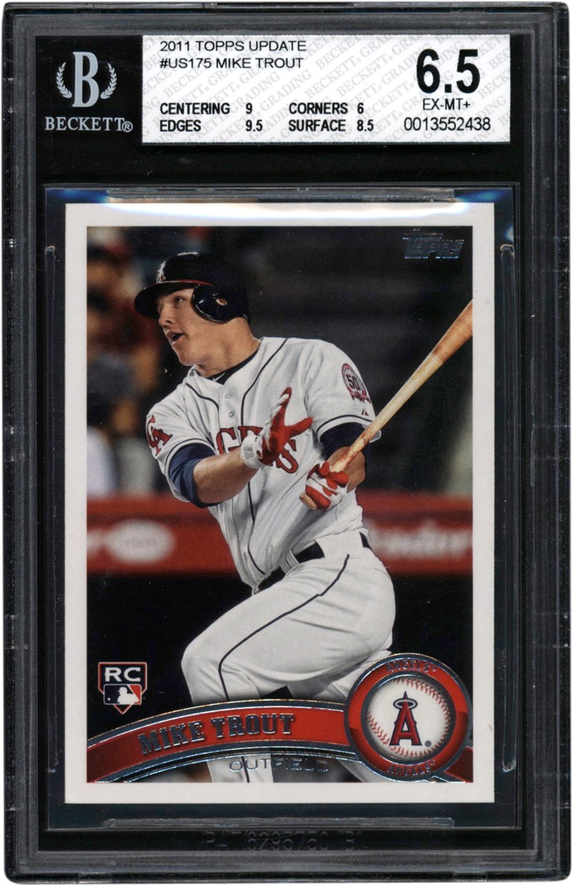 2011 Topps Update #US175 Mike Trout Rookie BGS EX MT+ 6.5