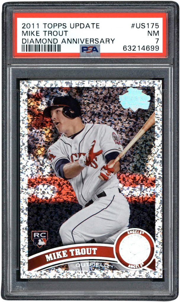 Modern Sports Cards - 2011 Topps Update #US175 Mike Trout Diamond Anniversary Rookie PSA NM 7