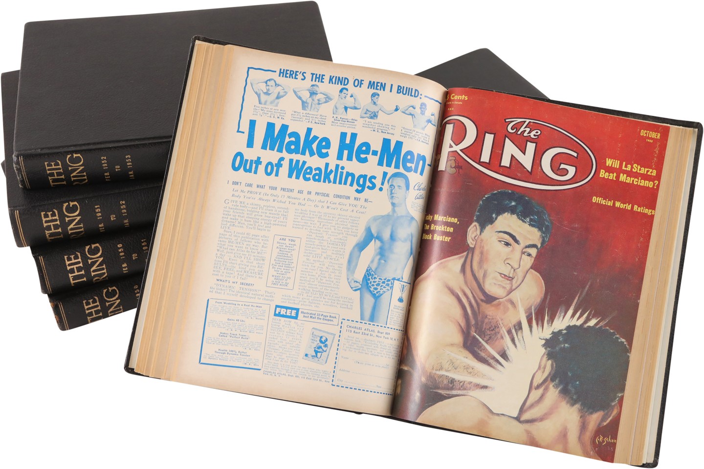 - Collection of The Ring Boxing Magazine Bound Volumes from the 1950s Including (1) Autograph (7)
