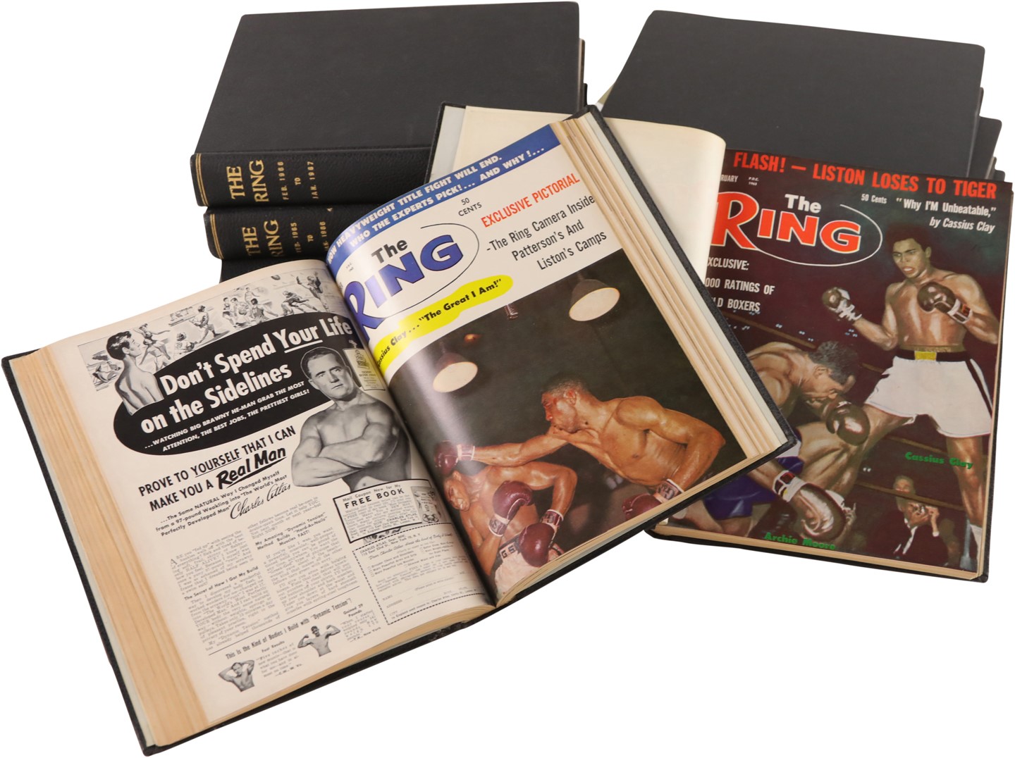 Muhammad Ali & Boxing - Collection of The Ring Boxing Magazine Bound Volumes Including (8) Autographs (9)
