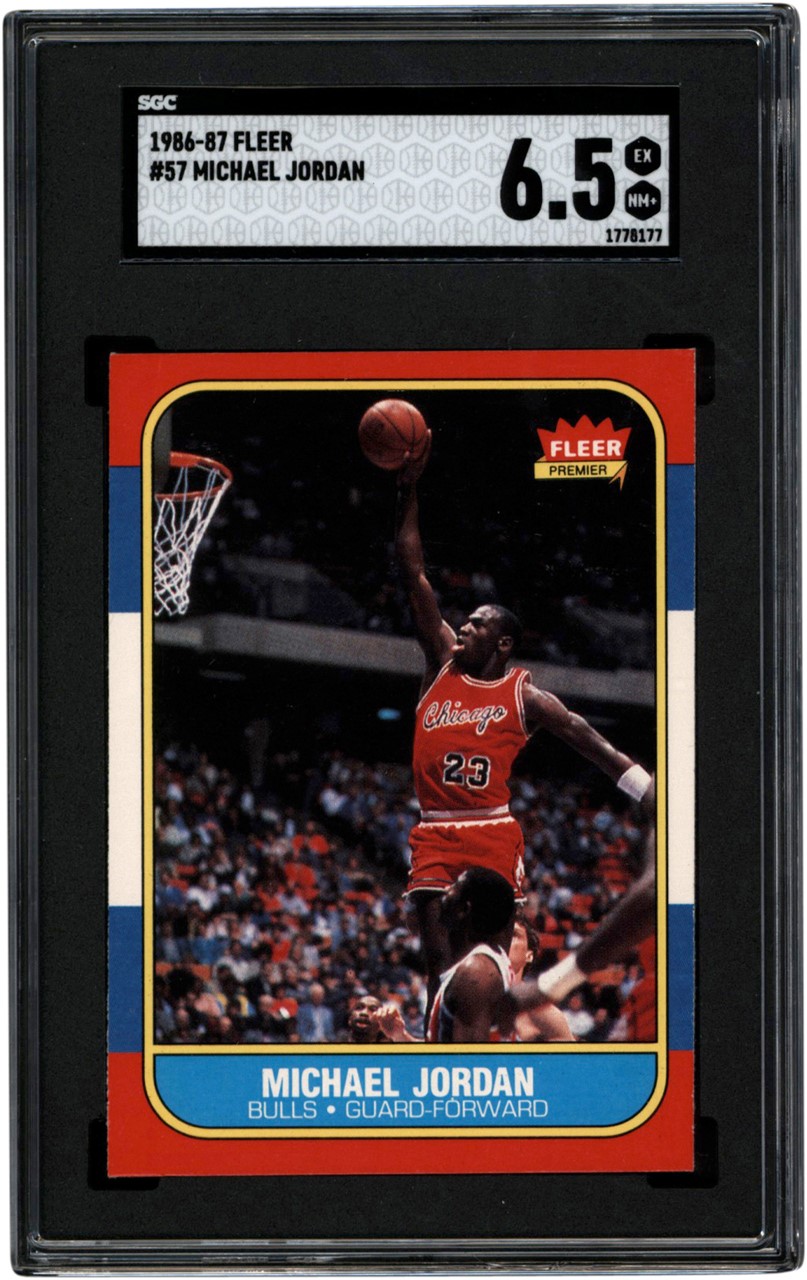 Basketball Cards - 1986-1987 Fleer Basketball #57 Michael Jordan SGC EX-MT+ 6.5