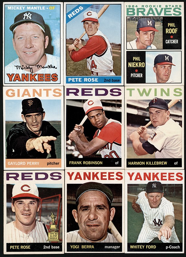 - 1964-1967 Topps Hall of Famer and Star Baseball Card Collection w/Mantle & Clemente (30)