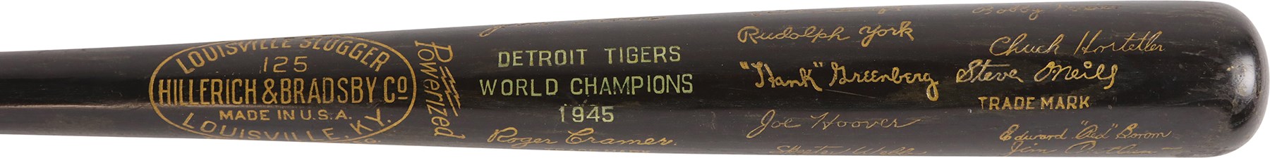 Ty Cobb and Detroit Tigers - 1945 World Champion Detroit Tigers Commemorative Black Team Bat