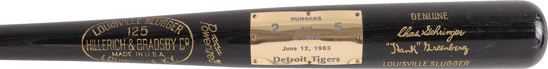 Ty Cobb and Detroit Tigers - 1983 Ltd. Edition Greenberg & Gehringer Retired Number Commemorative Bat