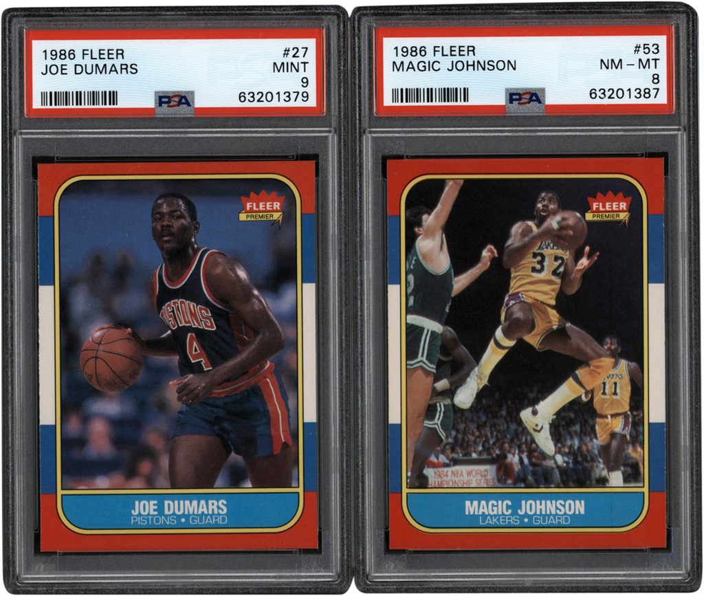 Modern Sports Cards - 1986 Fleer Basketball Near-Complete Set (131/132) w/PSA Graded