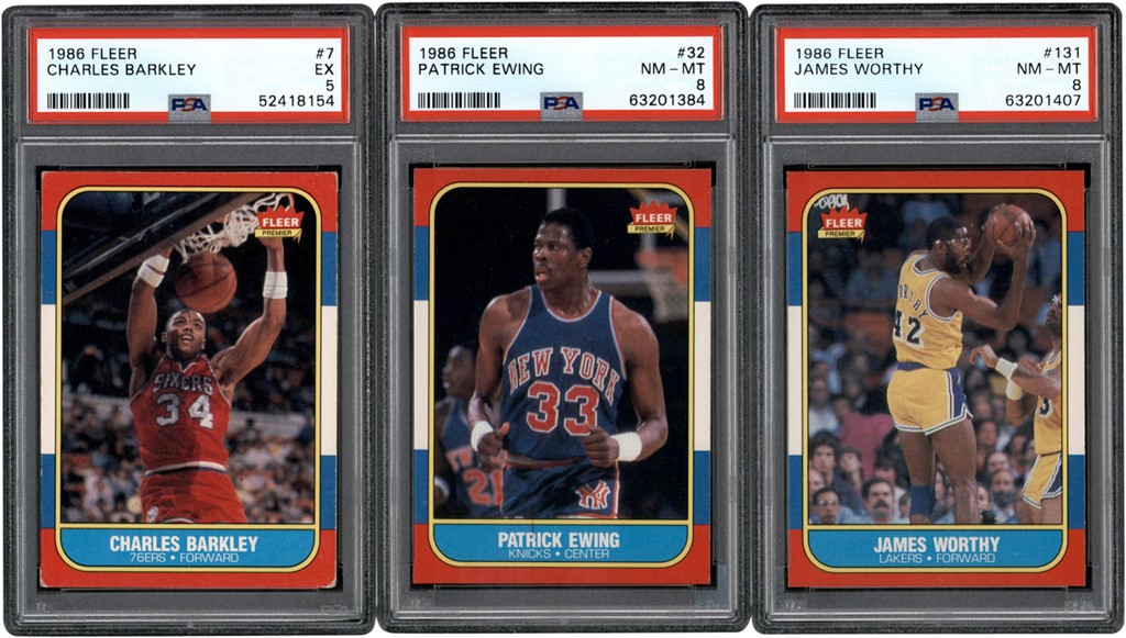 Modern Sports Cards - 1986 Fleer Basketball Near-Complete Set (131/132) w/ PSA Graded Rookies