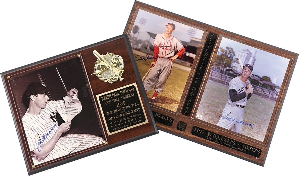 Baseball Autographs - DiMaggio, Williams, & Musial Signed Photograph Collection