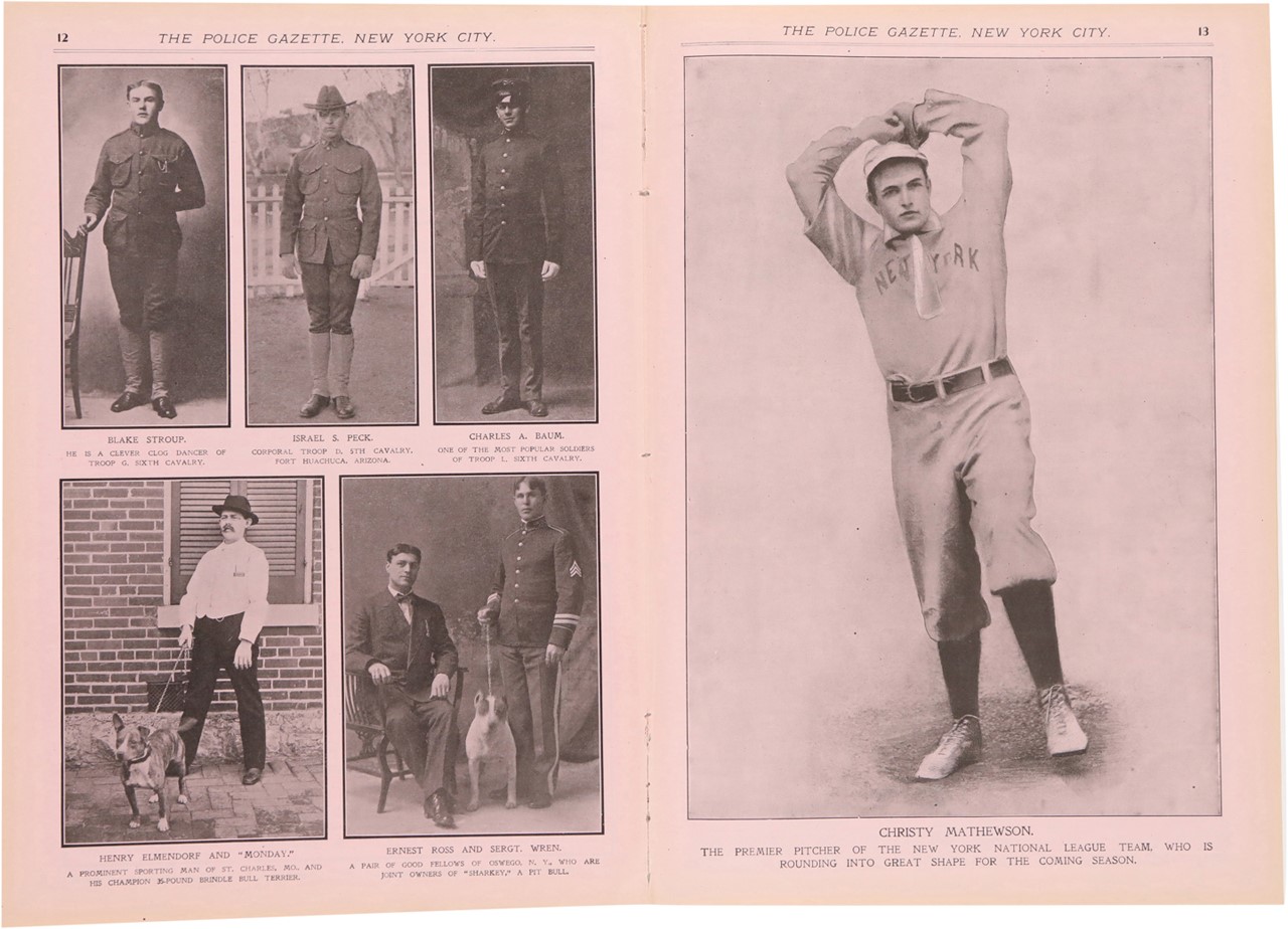 - March 23, 1907, National Police Gazette with Christy Mathewson Baseball Supplement