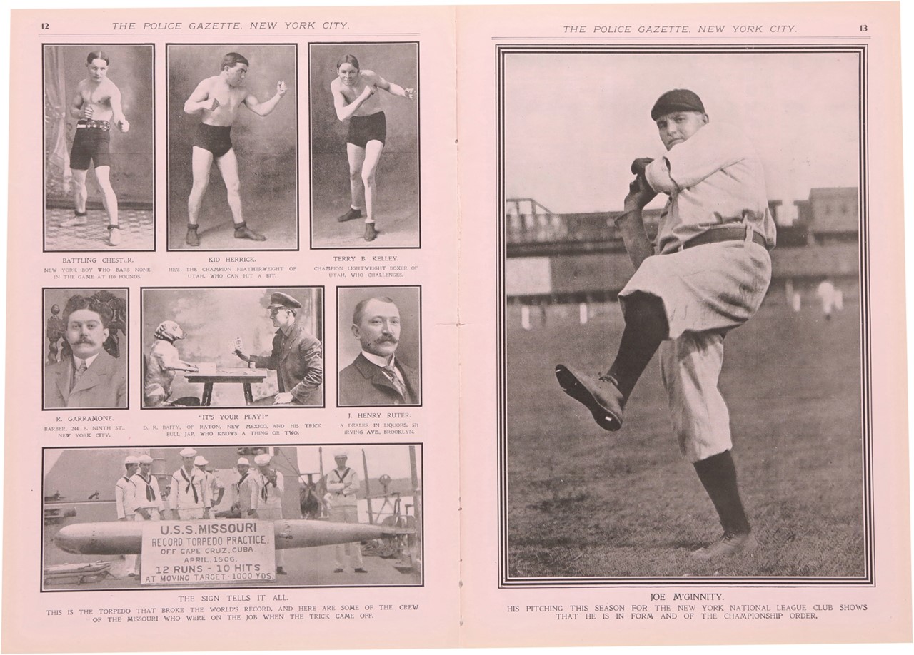 Tickets, Publications & Pins - July 6, 1907, National Police Gazette with Joe McGinnity Baseball Supplement