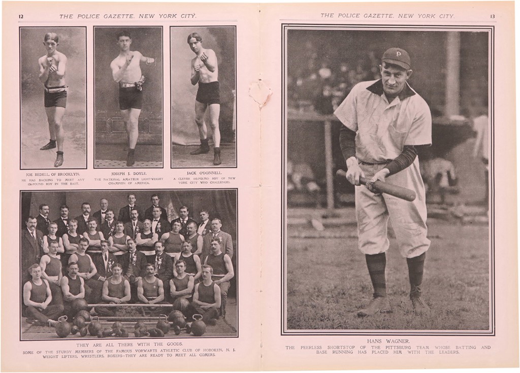 - June 22, 1907, National Police Gazette with Honus Wagner Baseball Supplement