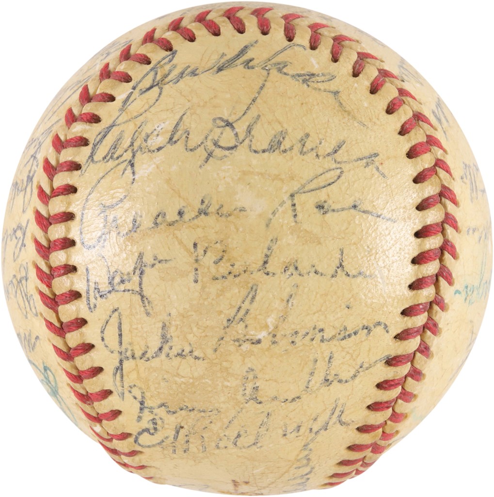 - 1953 Brooklyn Dodgers Team-Signed Baseball w/Jackie Robinson (PSA)