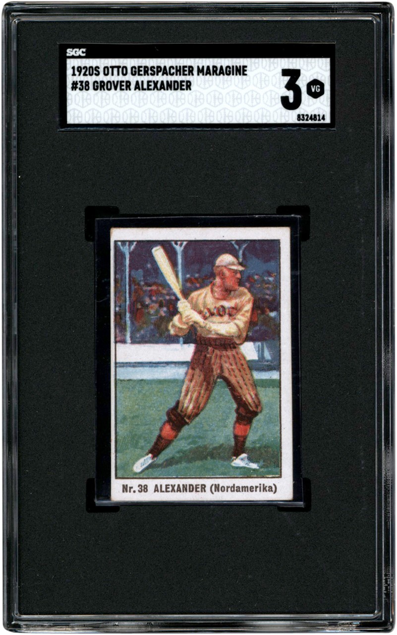 - Newly Discovered 1920s Otto Gerspacher Maragine #38 Grover Alexander SGC VG 3 (Only Known Example)