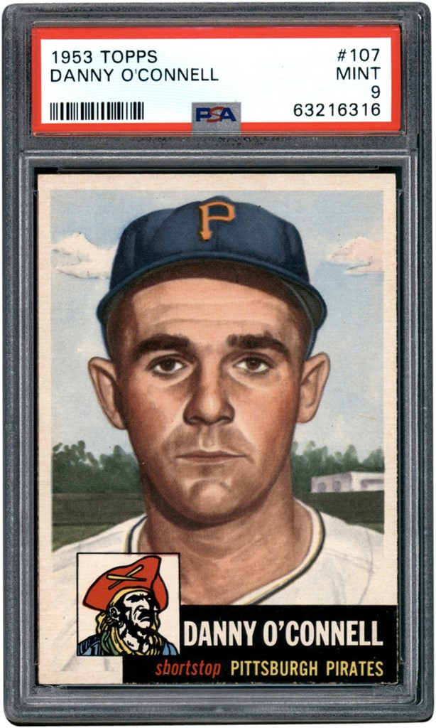 - 1953 Topps Baseball #107 Danny O'Connell Card PSA MINT 9 (Highest Graded)