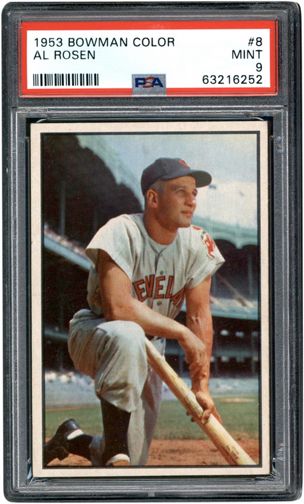 - 1953 Bowman Color Baseball #8 Al Rosen Card PSA MINT 9 (Highest Graded)