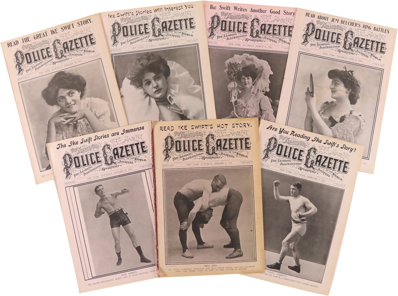 Tickets, Publications & Pins - 1907 National Police Gazettes with Famous Athlete Supplements (7)