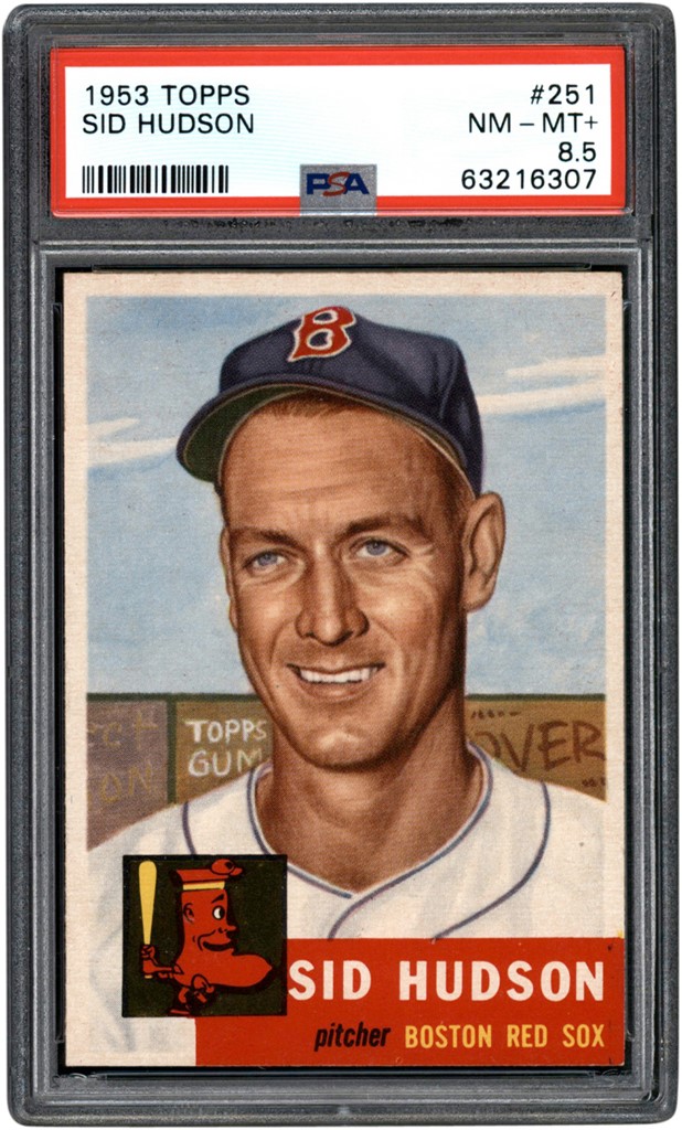 - 1953 Topps Baseball #251 Sid Hudson Card PSA NM-MT+ 8.5