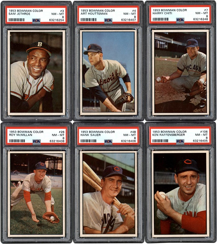 - 1953 Bowman Color Baseball PSA NM-MT 8 Card Collection (6)