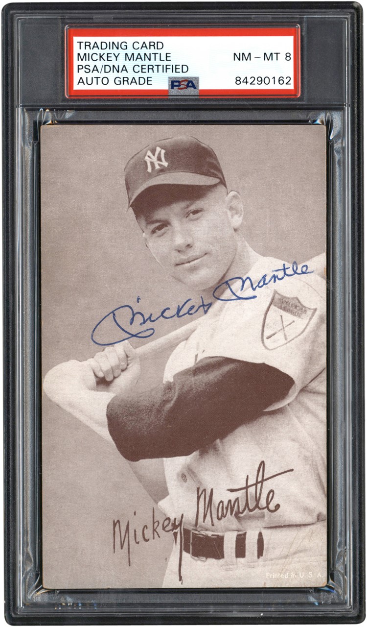 - Signed 1947-66 Exhibits Mickey Mantle PSA/DNA 8