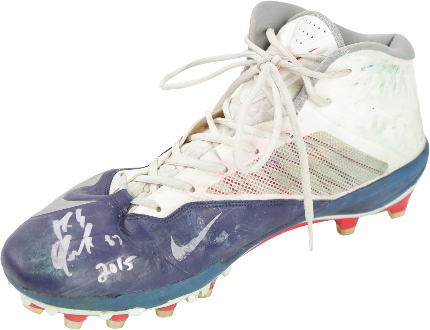- 2015 Rob Gronkowski New England Patriots Signed Game Worn Cleat (Beckett)