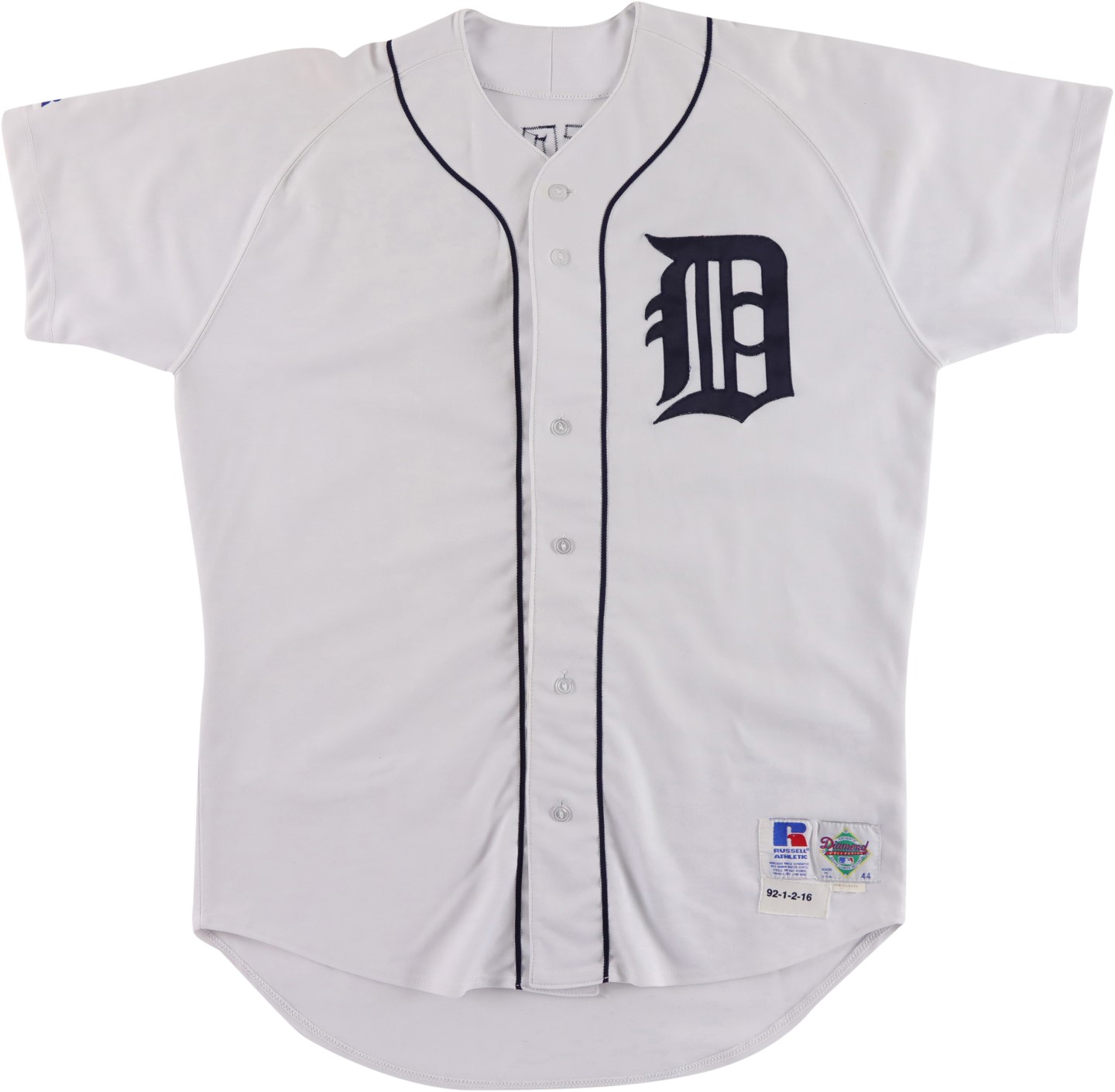 1992 Lou Whitaker Detroit Tigers Game Worn Jersey