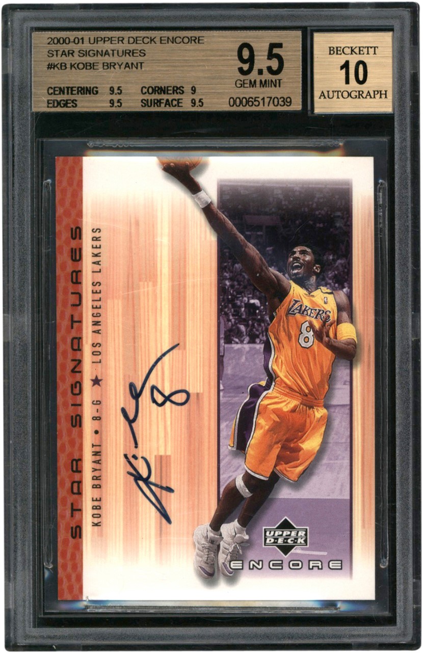 000-2001 Upper Deck Encore Basketball Star Signatures #KB Kobe Bryant Autograph Card BGS GEM MINT 9.5 - Auto 10