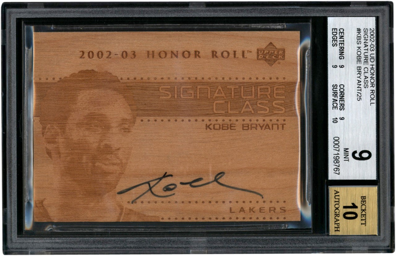 - 002-2003 UD Honor Roll Basketball Signature Class #KBS Kobe Bryant Autograph Card /25 BGS MINT 9 - Auto 10