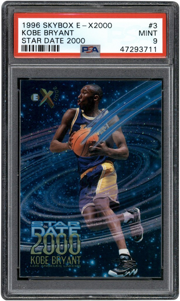 Modern Sports Cards - 1996 Skybox E-X2000 Star Date 2000 Basketball #3 Kobe Bryant Rookie Card PSA MINT 9