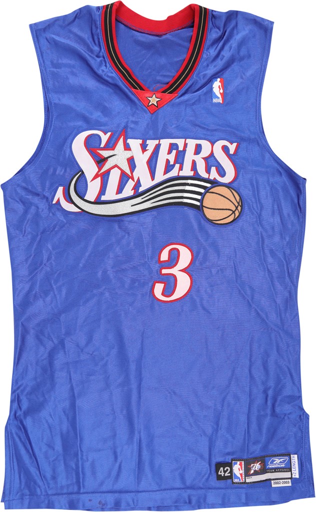 - 2002-03 Allen Iverson Philadelphia 76ers Signed Game Worn Jersey (Team LOA)