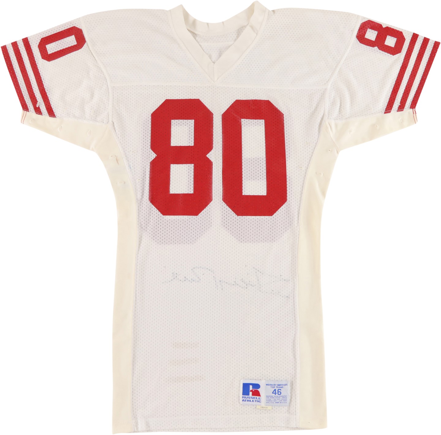 - 1988-89 Jerry Rice San Francisco 49ers Signed Game Worn Jersey (MEARS A9.5 & Beckett)