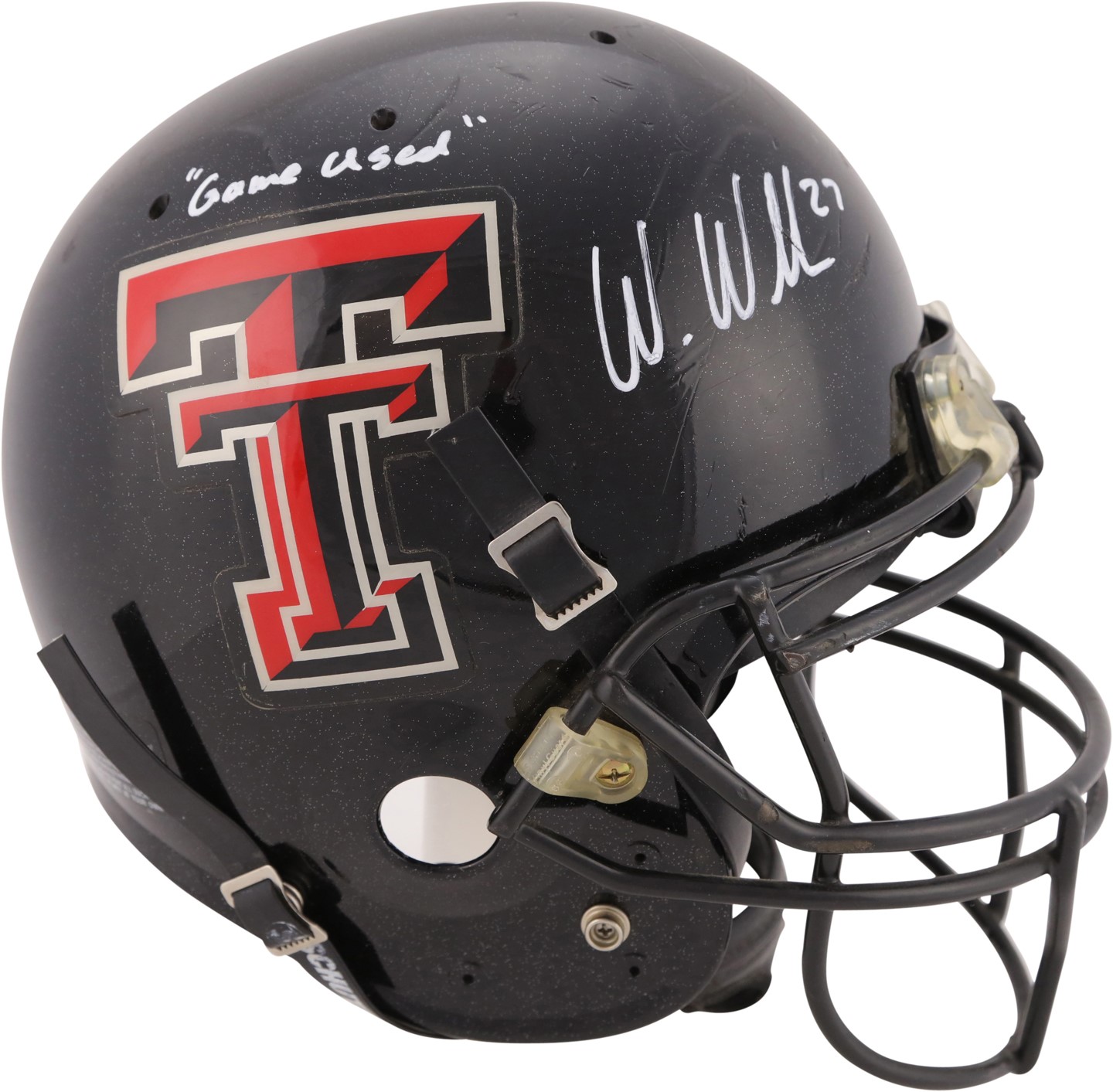 - Wes Welker Texas Tech University Signed Game Worn Helmet