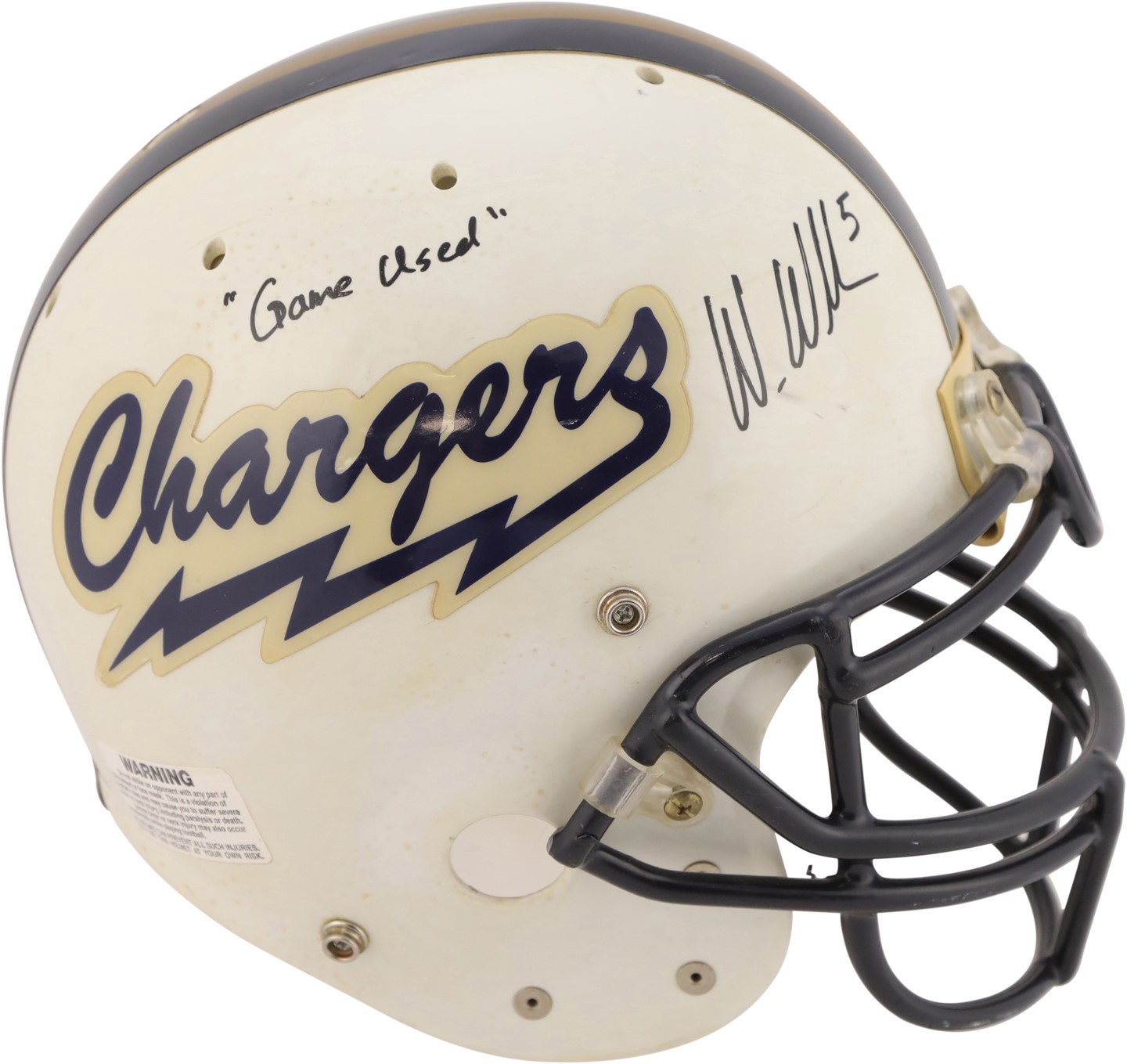 - Wes Welker Heritage Hall High School Signed Game Worn Helmet