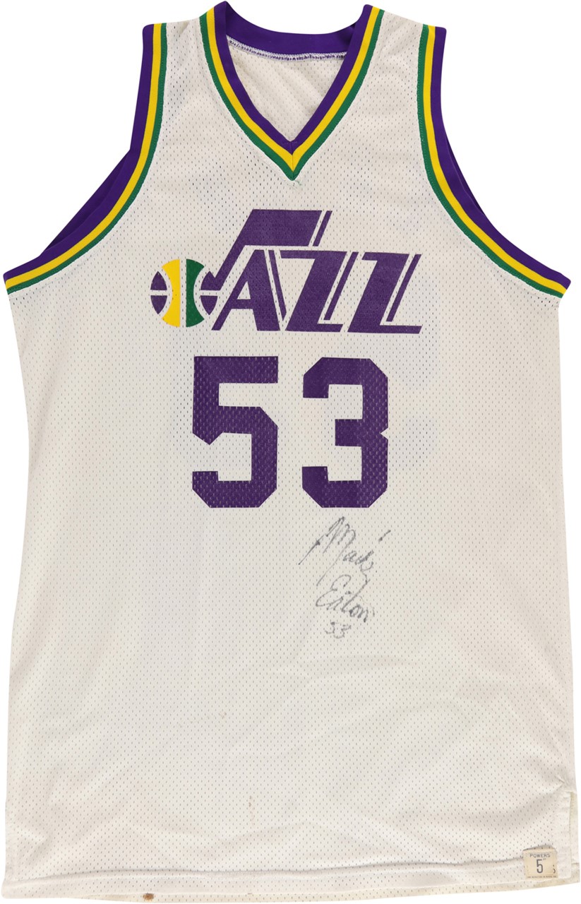- 1980s Mark Eaton Utah Jazz Signed Game Worn Jersey