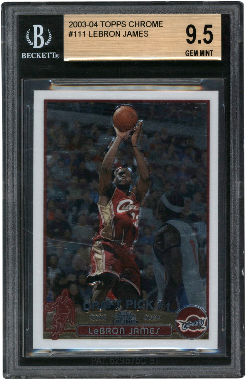 Modern Sports Cards - 003-04 Topps Chrome Basketball #111 LeBron James Rookie Card BGS GEM MINT 9.5