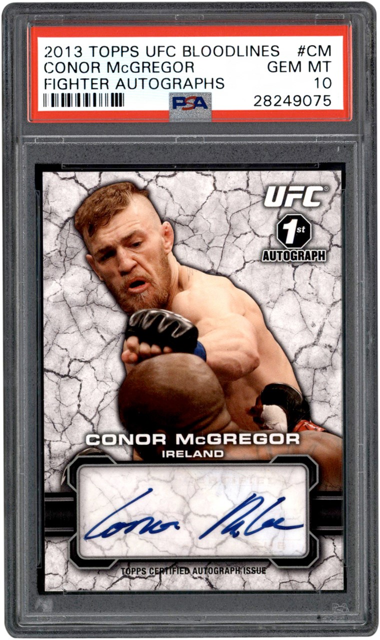 Modern Sports Cards - 013 Topps UFC Knockouts Fighter Autographs #CM Conor McGregor Rookie Autograph PSA GEM MINT 10