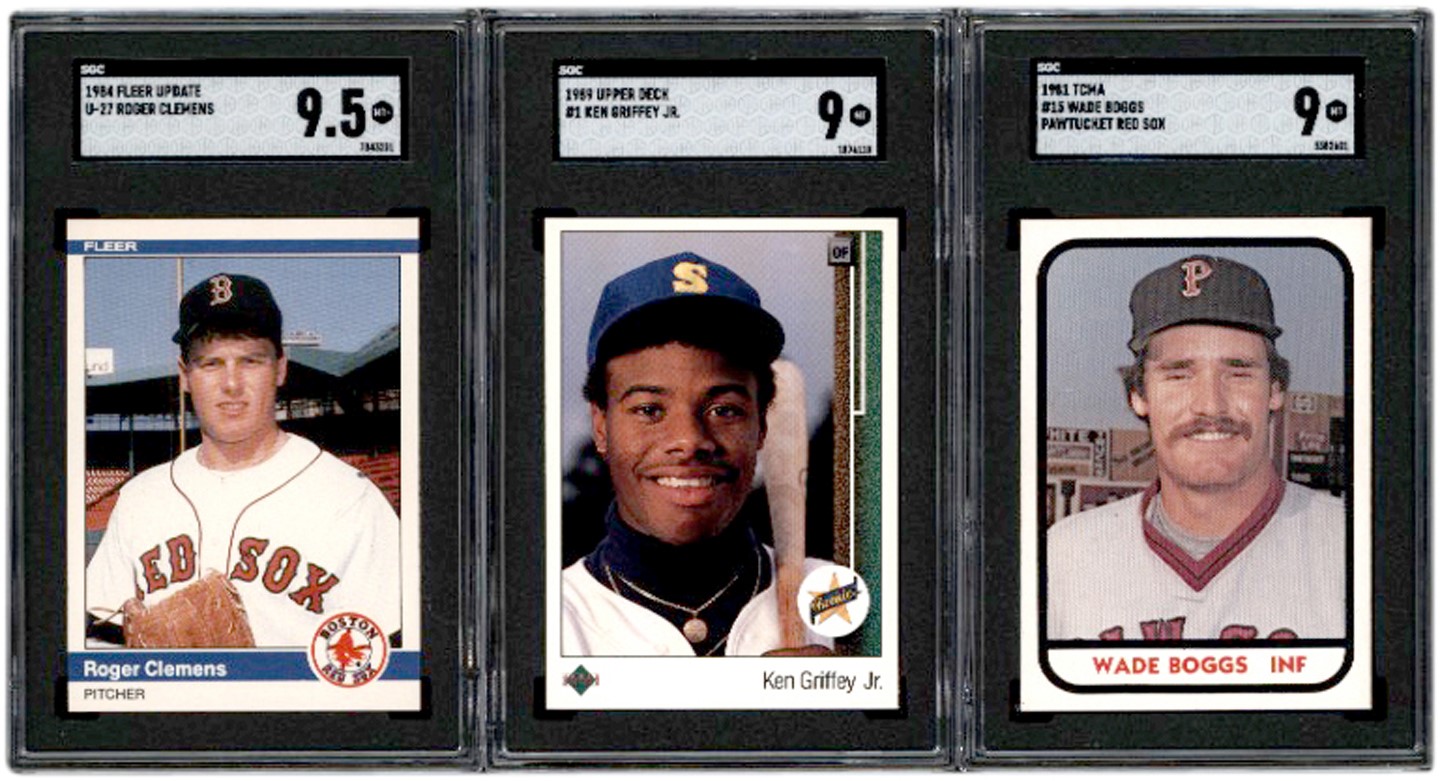 - 1981-1989 Baseball Card Collection w/Griffey, Clemens, & Boggs (3) All SGC
