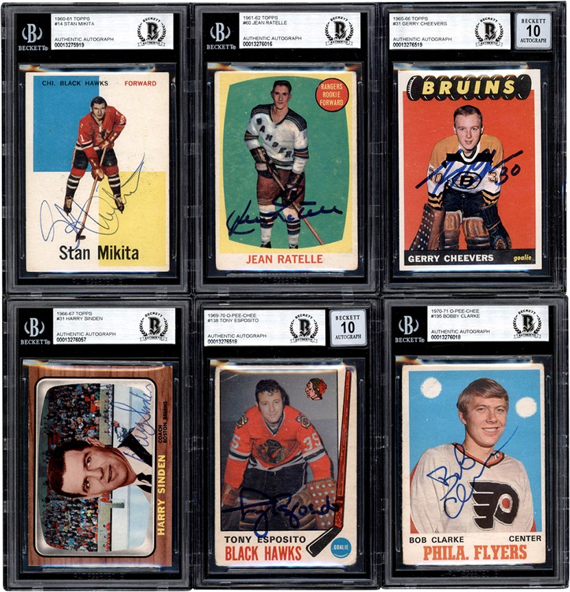 Hockey Cards - 1960-1971 Hockey HOFers & Stars BGS Graded Signed Collection (18)