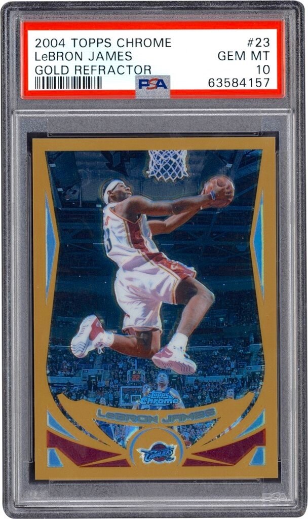 2004 Topps Chrome Gold Refractor #23 LeBron James 05/99 PSA GEM MINT 10