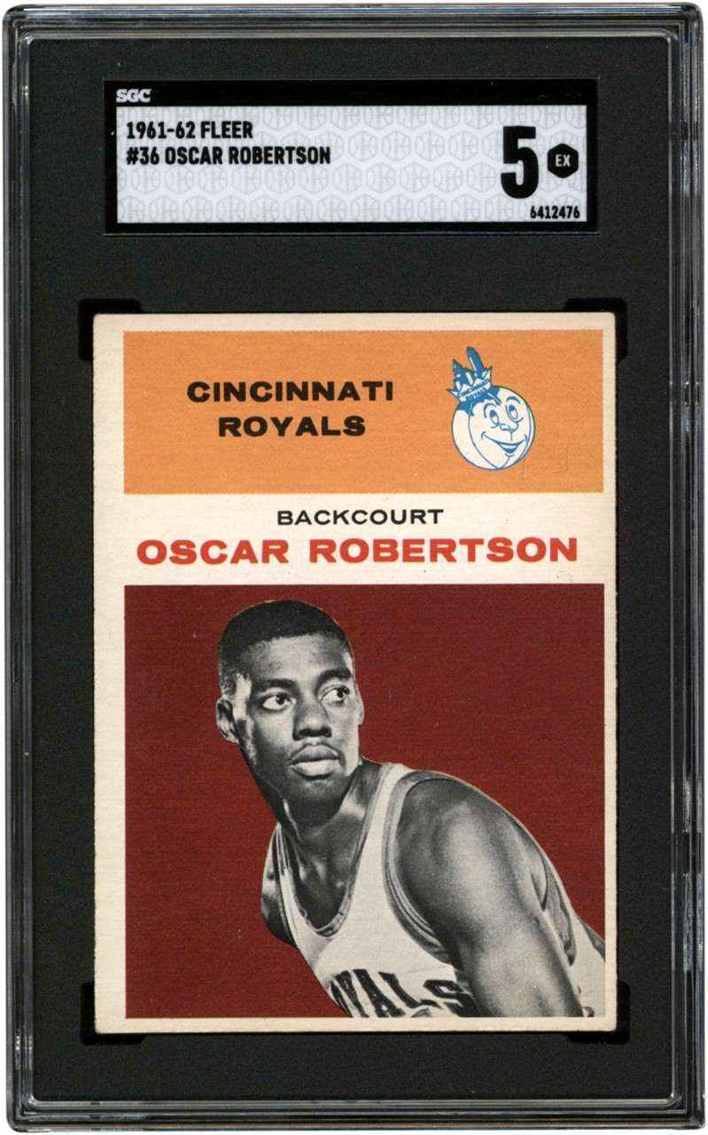 Basketball Cards - 1961-62 Fleer Basketball #36 Oscar Robertson Rookie Card SGC EX 5