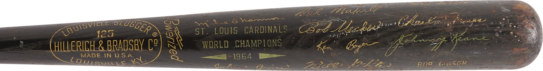 1964 World Champion St. Louis Cardinals Black Bat