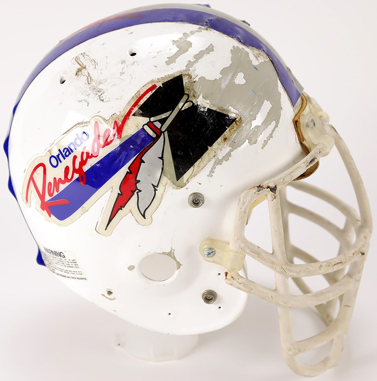 Football - 985 Orlando Renegades USFL Game Worn Helmet