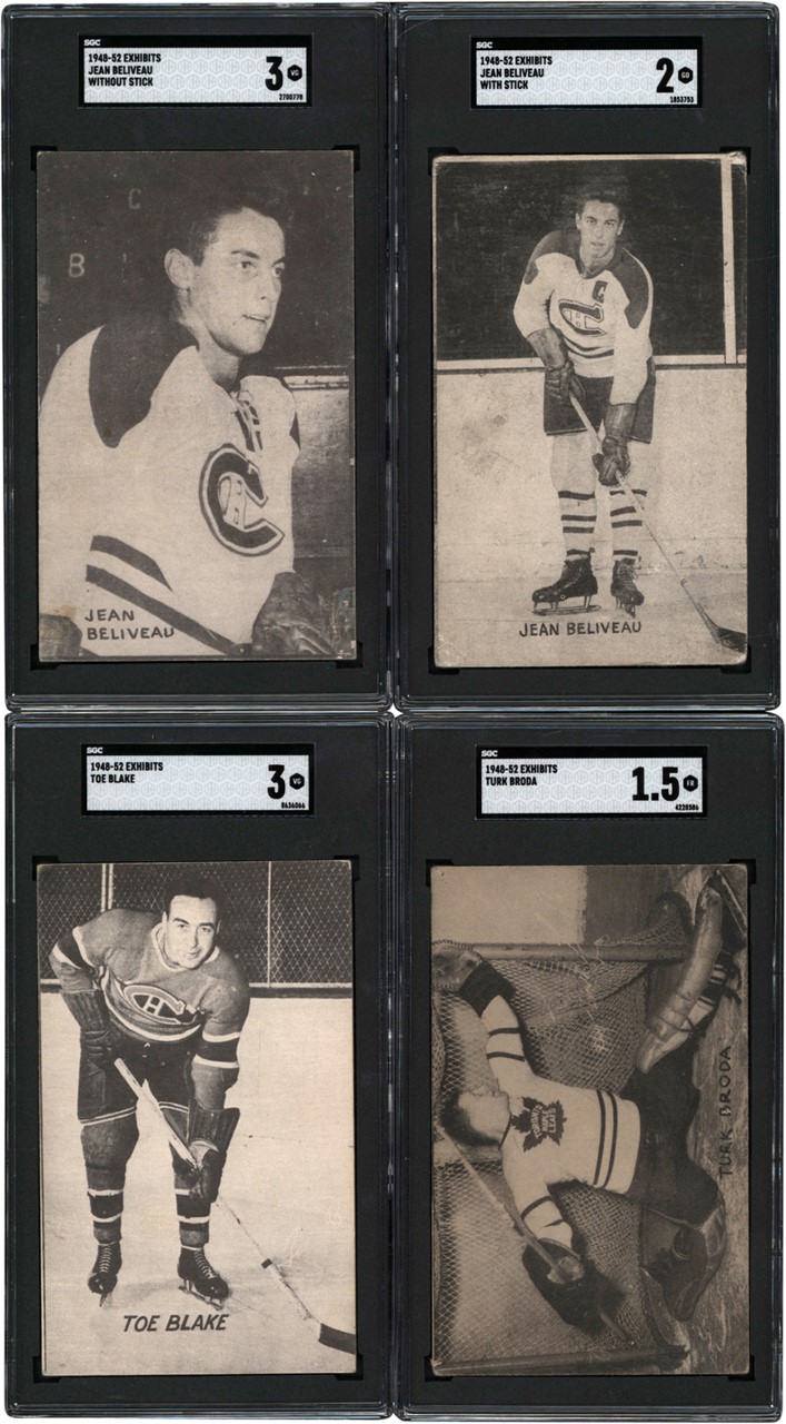 - 1948-1952 Canadian Exhibits Hockey Card Collection (69) w/SGC