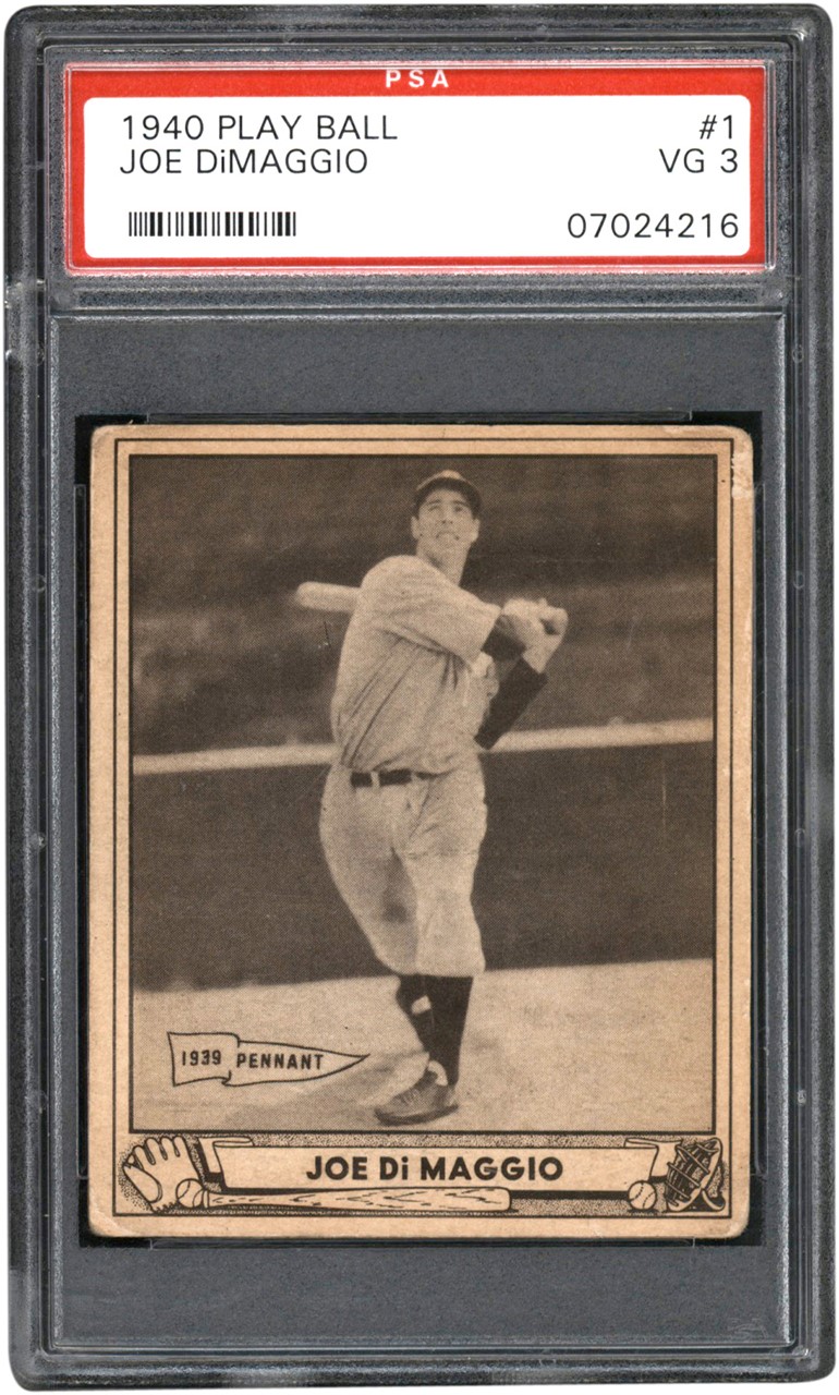 - 1940 Play Ball Baseball #1 Joe DiMaggio Card PSA VG 3